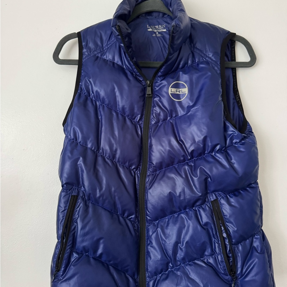Lauren Ralph Lauren Shiny Royal Blue Quilted Puffer Vest